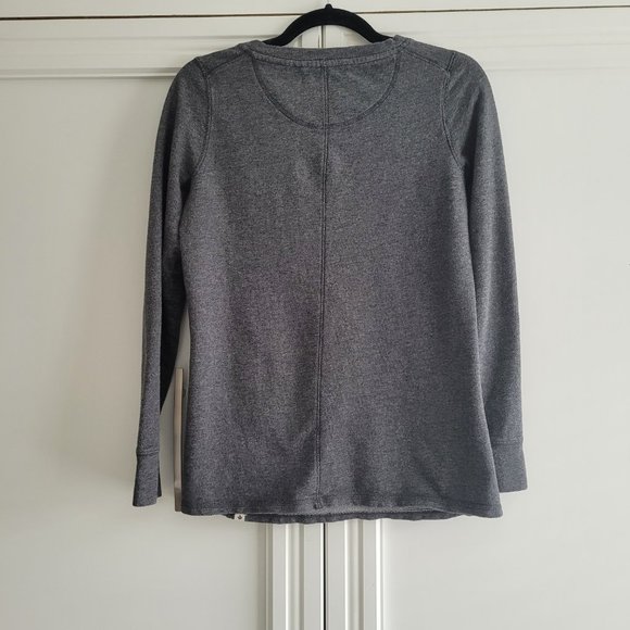 Roots Canada basic heather grey marled long sleeve top - Picture 6 of 13